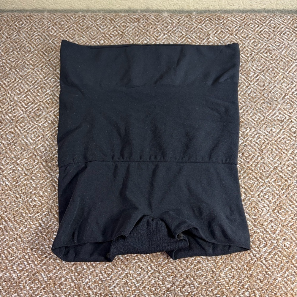 Spanx Women Plus Size C Black Spandex Super High Waist Tummy Control Shorts